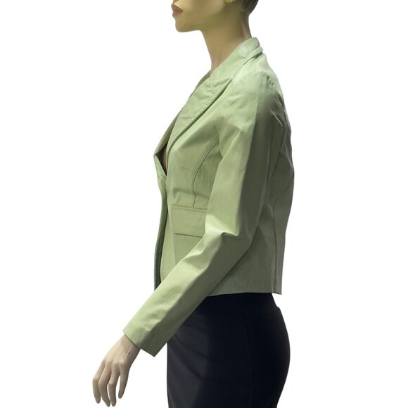 Bebe Women's Light Green Blazer Jacket Size S Cotton Blend Single Button Closure - Picture 4 of 7